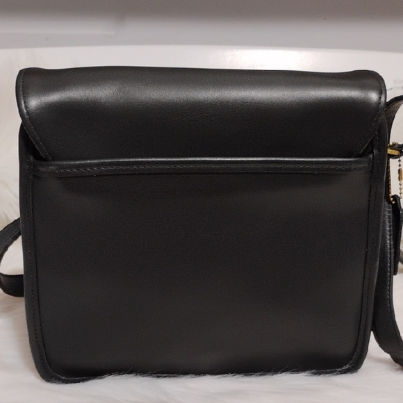 SALE! Coach Vintage 9092 Tribeca Black Leather Flap Shoulder Bag & Hangtag - Picture 6 of 17